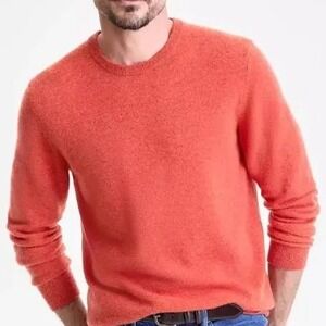 Club Room Luxury 100% Cashmere Sweater Mens XL Red Orange Heather Crewneck
